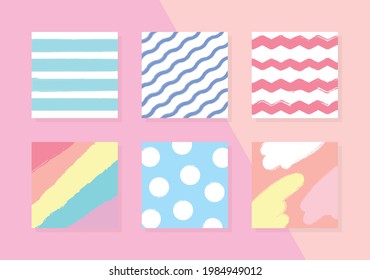 
Abstract square backgrounds. Set of colorful summer templates with geometric elements. Suitable for social media posts, mobile apps and banners design. Vector 10 EPS.