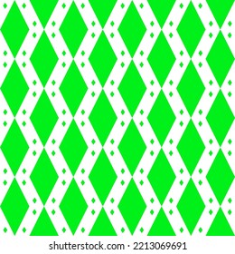 Patrón de rhombus verde sobre un fondo blanco. Líneas de zigzag blancas. Imagen abstracta cuadrada. Patrón geométrico. Ilustración de patrón de tejido.