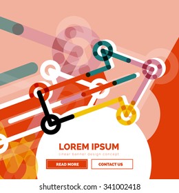 Abstrakte quadratische Bannervorlage mit Pfeilen, linearer Designstil. Vektorgrafik