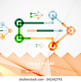 Abstract square banner template with arrows, linear design style. Vector illustration