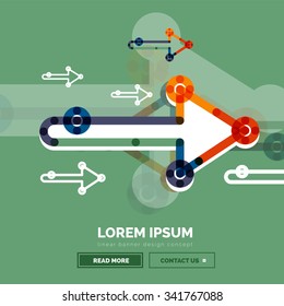 Resumen de la plantilla de banner cuadrado con flechas, estilo de diseño lineal. Ilustración del vector