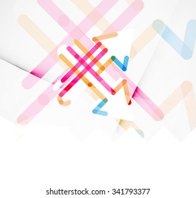 Modelo de banner quadrado abstrato com setas, estilo de design linear. Ilustração vetorial