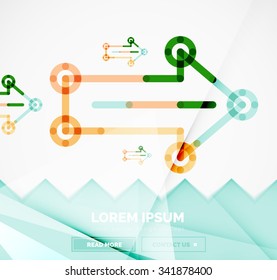 Abstract square banner template with arrows, linear design style. Vector illustration