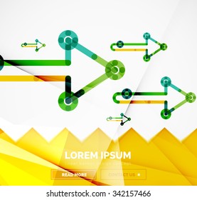 Resumen de la plantilla de banner cuadrado con flechas, estilo de diseño lineal. Ilustración del vector