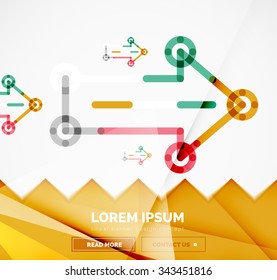 Resumen de la plantilla de banner cuadrado con flechas, estilo de diseño lineal. Ilustración del vector