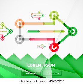 Resumen de la plantilla de banner cuadrado con flechas, estilo de diseño lineal. Ilustración del vector