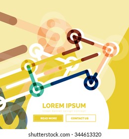 Resumen de la plantilla de banner cuadrado con flechas, estilo de diseño lineal. Ilustración del vector