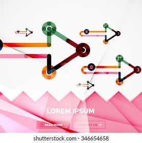 Resumen de la plantilla de banner cuadrado con flechas, estilo de diseño lineal. Ilustración del vector