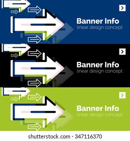 Resumen de la plantilla de banner cuadrado con flechas, estilo de diseño lineal. Ilustración del vector