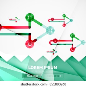 Resumen de la plantilla de banner cuadrado con flechas, estilo de diseño lineal. Ilustración del vector