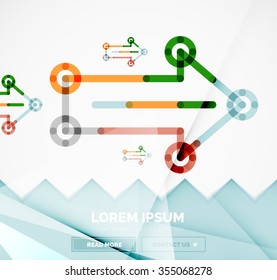 Abstract square banner template with arrows, linear design style. Vector illustration