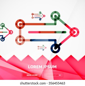 Abstract square banner template with arrows, linear design style. Vector illustration