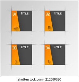 abstract square banners with option steps, design element