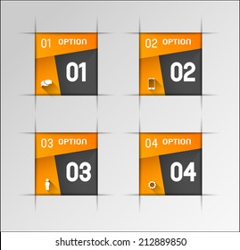 abstract square banners with option steps, design element