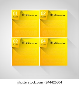 abstract square banners with option steps, design element
