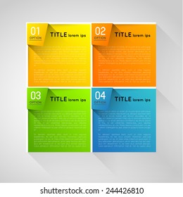 abstract square banners with option steps, design element