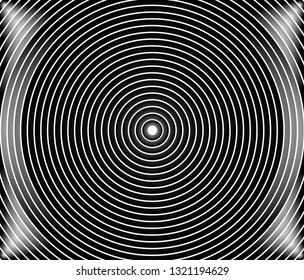 Abstract square black and white color ring. Abstract  vector illustration for sound wave, Monochrome graphic.