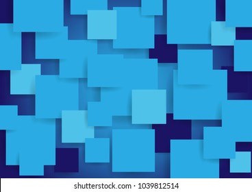 abstract square blank paper blue vector background, rectangle overlapping with shadow modern concept, space for text or message web and book design
