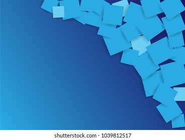 abstract square blank paper blue vector background, rectangle overlapping with shadow modern concept, space for text or message web and book design