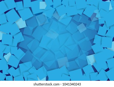abstract square blank paper blue vector background, rectangle overlapping with shadow modern concept, space for text or message web and book design