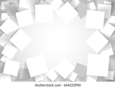 abstract square blank paper white and gray tone vector background, rectangle overlapping with shadow modern concept, space for text or message web and book design