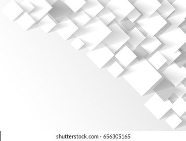 abstract square blank paper white and gray tone vector background, rectangle overlapping with shadow modern concept, space for text or message web and book design