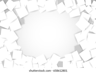 abstract square blank paper white and gray tone vector background, rectangle overlapping with shadow modern concept, space for text or message web and book design