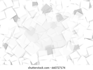 abstract square blank paper white and gray tone vector background, rectangle overlapping with shadow, space for text or message web and book design