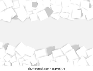 abstract square blank paper white and gray tone vector background, rectangle overlapping with shadow modern concept, space for text or message web and book design