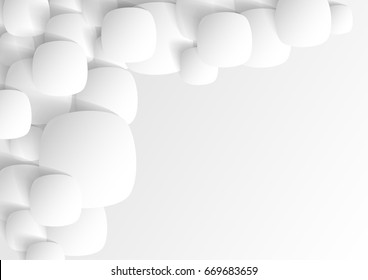 abstract square blank paper white and gray tone vector background, rectangle overlapping with shadow modern concept, space for text or message web and book design