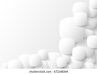 abstract square blank paper white and gray tone vector background, rectangle overlapping with shadow modern concept, space for text or message web and book design