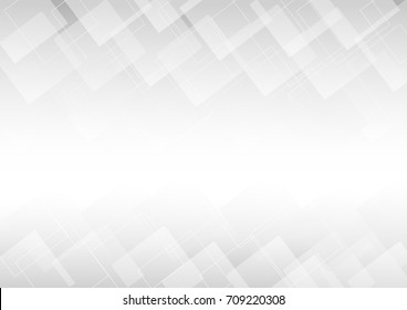 abstract square blank paper white and gray tone vector background, rectangle overlapping with shadow modern concept