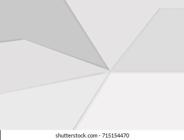 abstract square blank paper white and gray tone vector background, rectangle overlapping with shadow modern concept