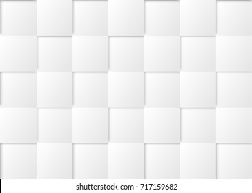 abstract square blank paper white and gray tone vector background, rectangle overlapping with shadow modern concept