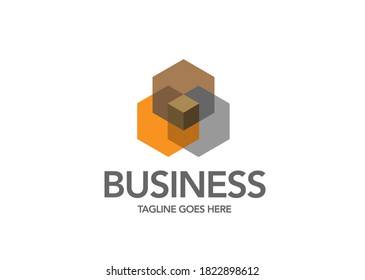 Abstract square block color logo design