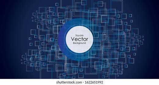Abstract square blue background design