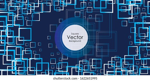 Abstract square blue background design