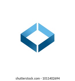 Abstract square with blue color 