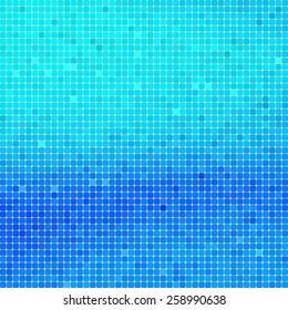 Abstract square blue mosaic background. Pool texture.