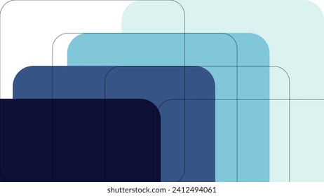 Abstract square blue and white geometric on background. Vector graphic illustration.