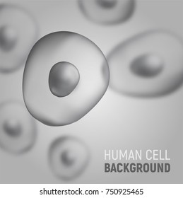 Abstract square blured background with human cells. Vector illustration. Template for medicine and biology presentations, flyers, posters. Eps10.