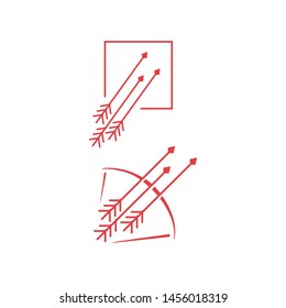 Abstract square Bow and Arrow logo vector icon