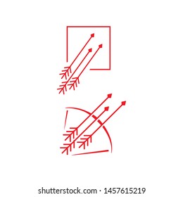 Abstract square Bow and Arrow logo vector icon