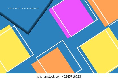 Abstract square box colorful background vector