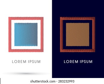 Abstract Square, Box, designed using zigzag line, graphic vector.