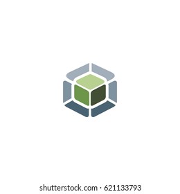 abstract square box logo