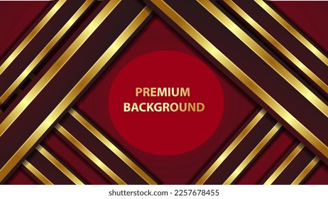 abstract square boxes overlapping on blue, red, silver background, dark with glitter and glowing gold line dots gold combination. Luxury and elegant design. Vector illustration