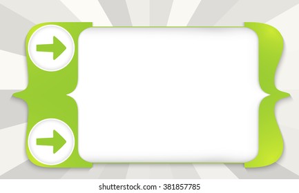 Abstract square brackets for entering text with two arrows