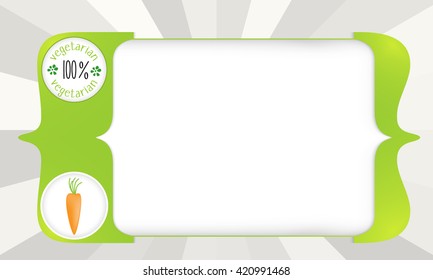 Abstract square brackets for entering text with vegetarian icon