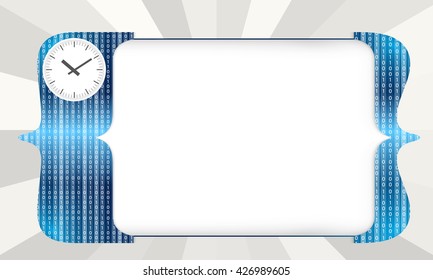 Abstract square brackets for entering text with watches icon